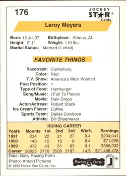 1992 Jockey Star #176 Leroy Moyers Back